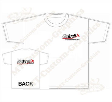 FLY KRILL T-shirt Front & Back logos
